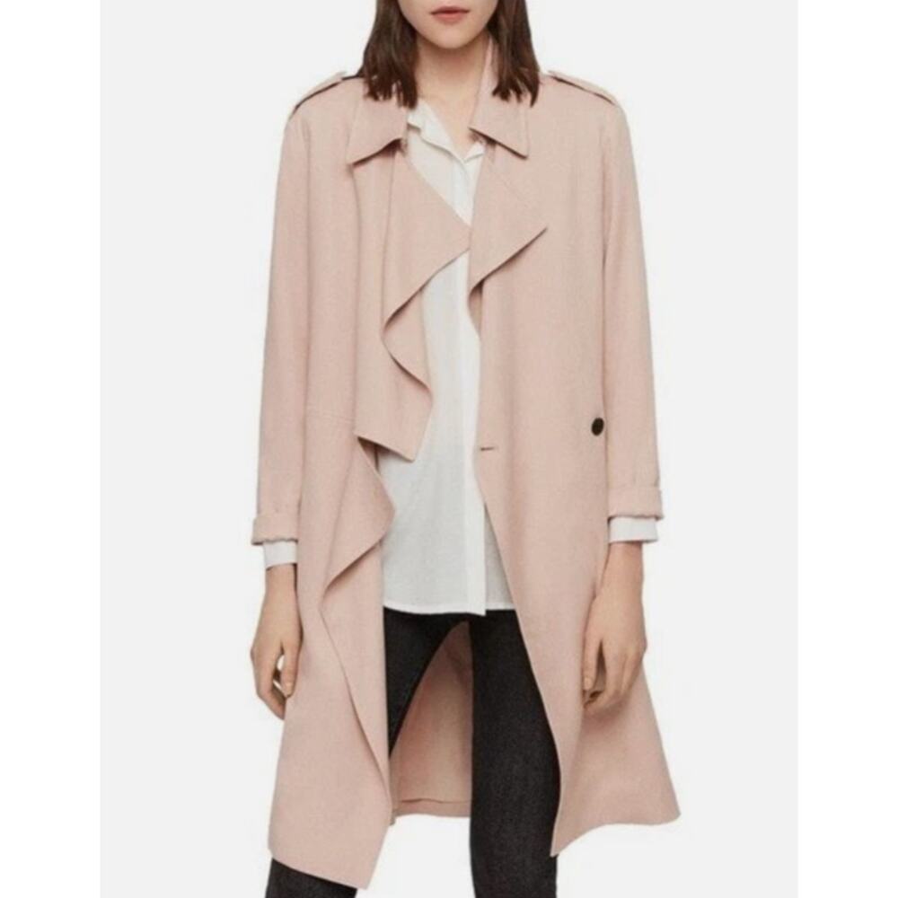 All Saints Bexley Mac Trench Coat in Rose Pink Size Medium